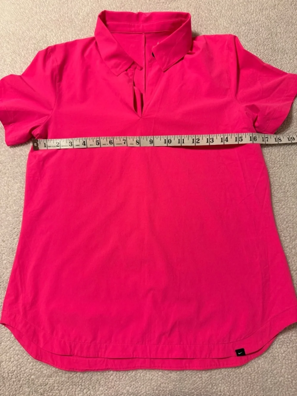 NIKE Hot Pink Drifit Standard Fit Polo V-Neck Top Short Sleeve Golf Shirt